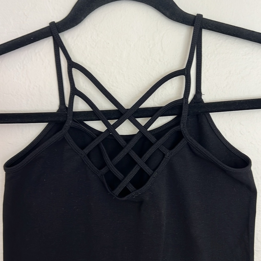 Lattice front (criss-cross) black cami